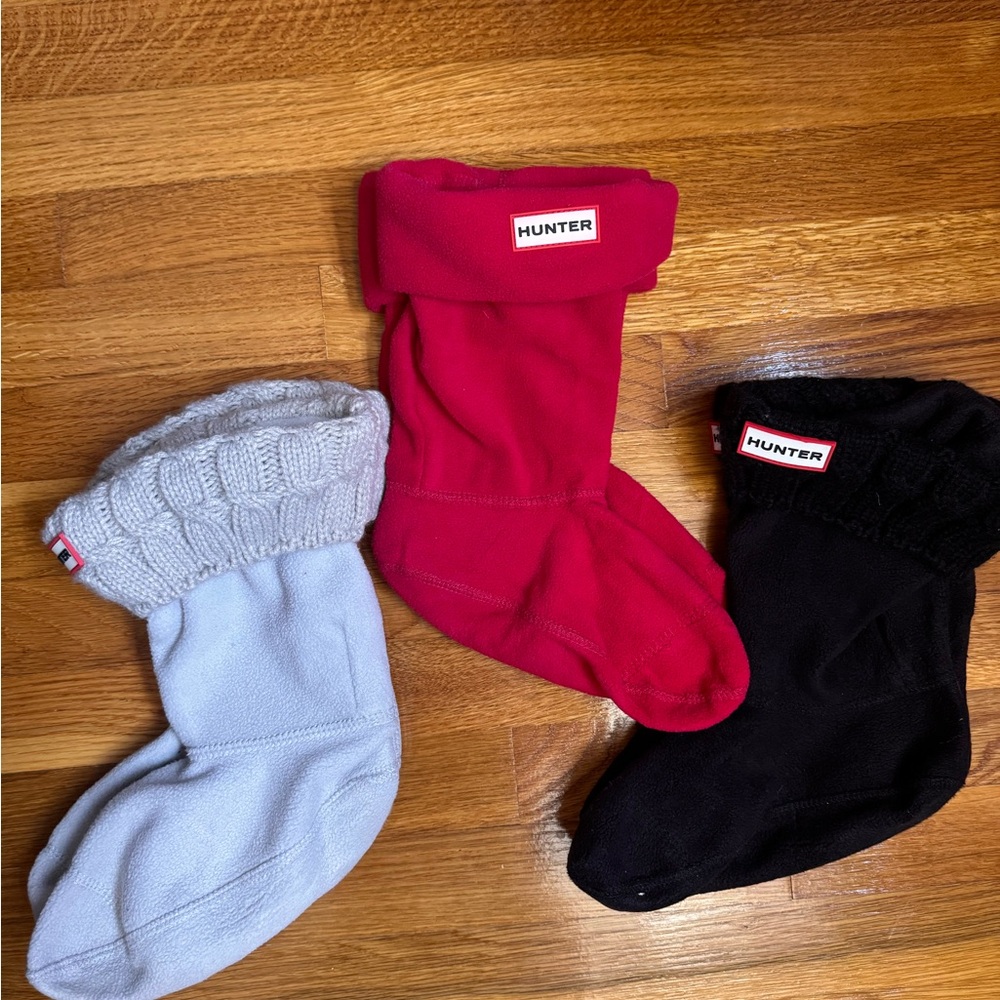 Hunter Boot’s Boot Socks - Red, Knitted Black, Knitted Tan